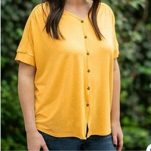 Matilda Jane Let's Go Together Making Memories Button Front Casual Boutique Top